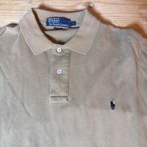 Vintage Ralph Lauren long sleeve polo shirt #polo Tan Men's Size Large